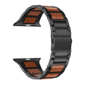 Bracelet Band Smart Watch Accessory Stainless Steel+wood Bracelet Band Strap for Apple Watch Series 1/2 3 4 40m/38mm