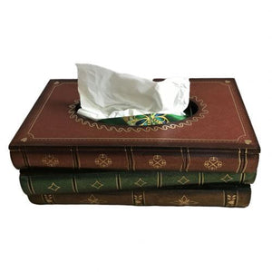 Vintage Book Shaped Tissue Box Case