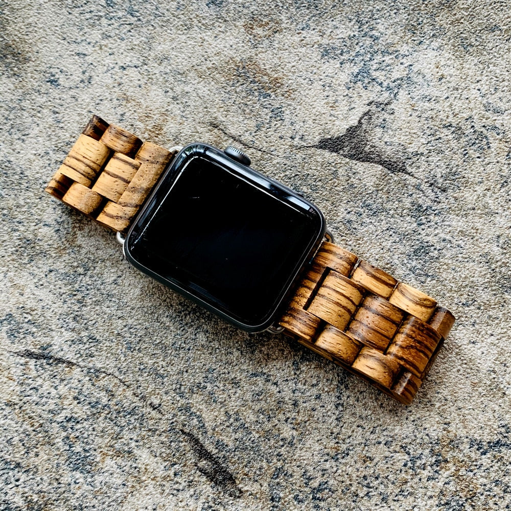 Retro Bamboo Wood Bracelet For Apple Watch Band 38mm 42mm 40mm 44mm Watchband